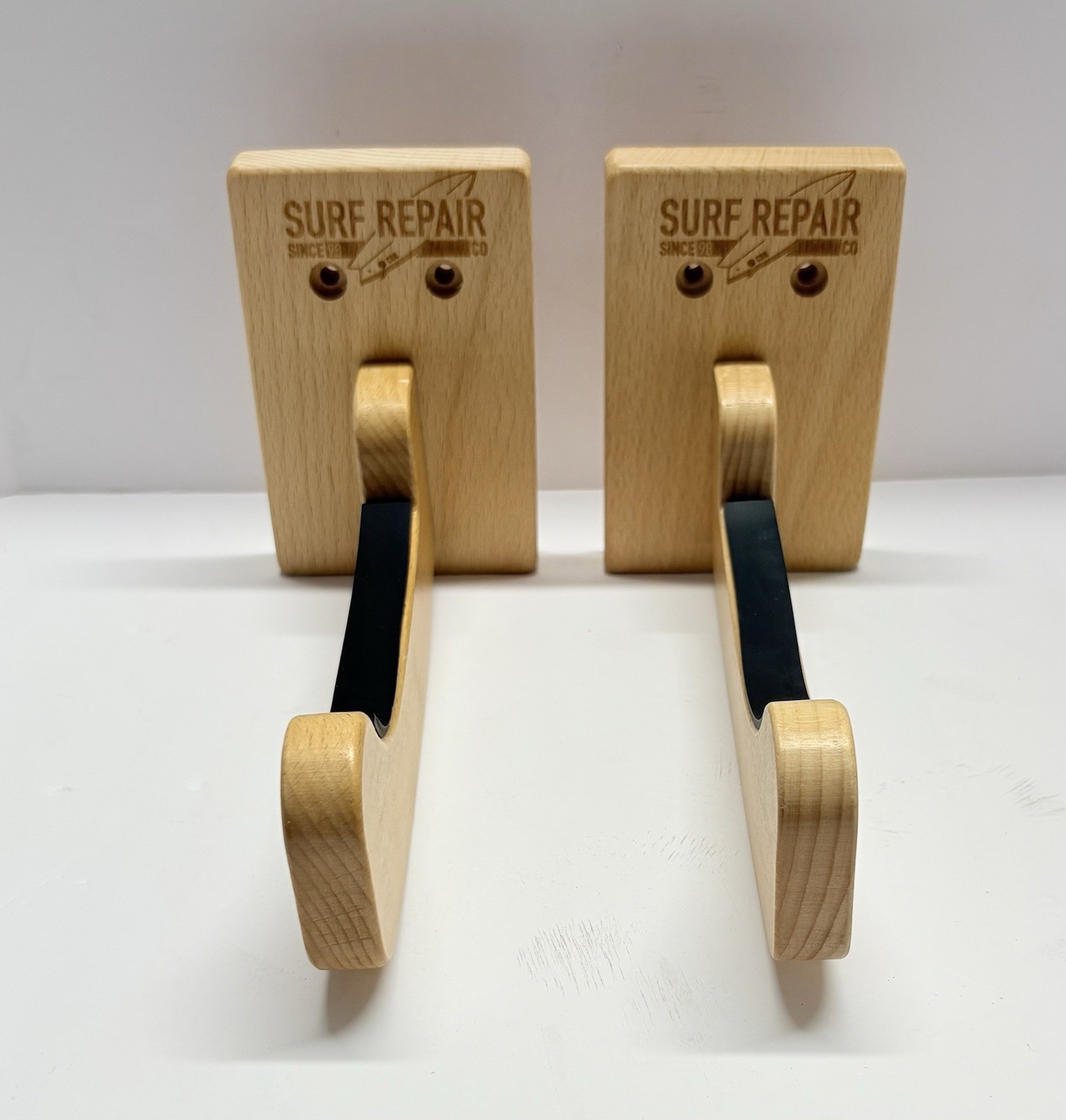 Surf Repair Co. wooden wall mount rack for surfboards, snowboards, or wakeboards