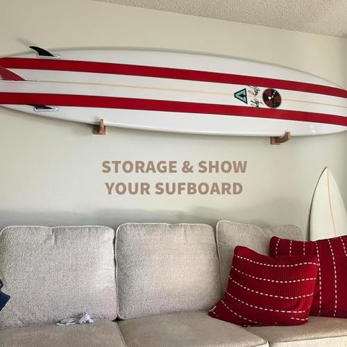 Surfboard Wall Mount Wooden Surf Board Wall Racks for Storage and Display Your