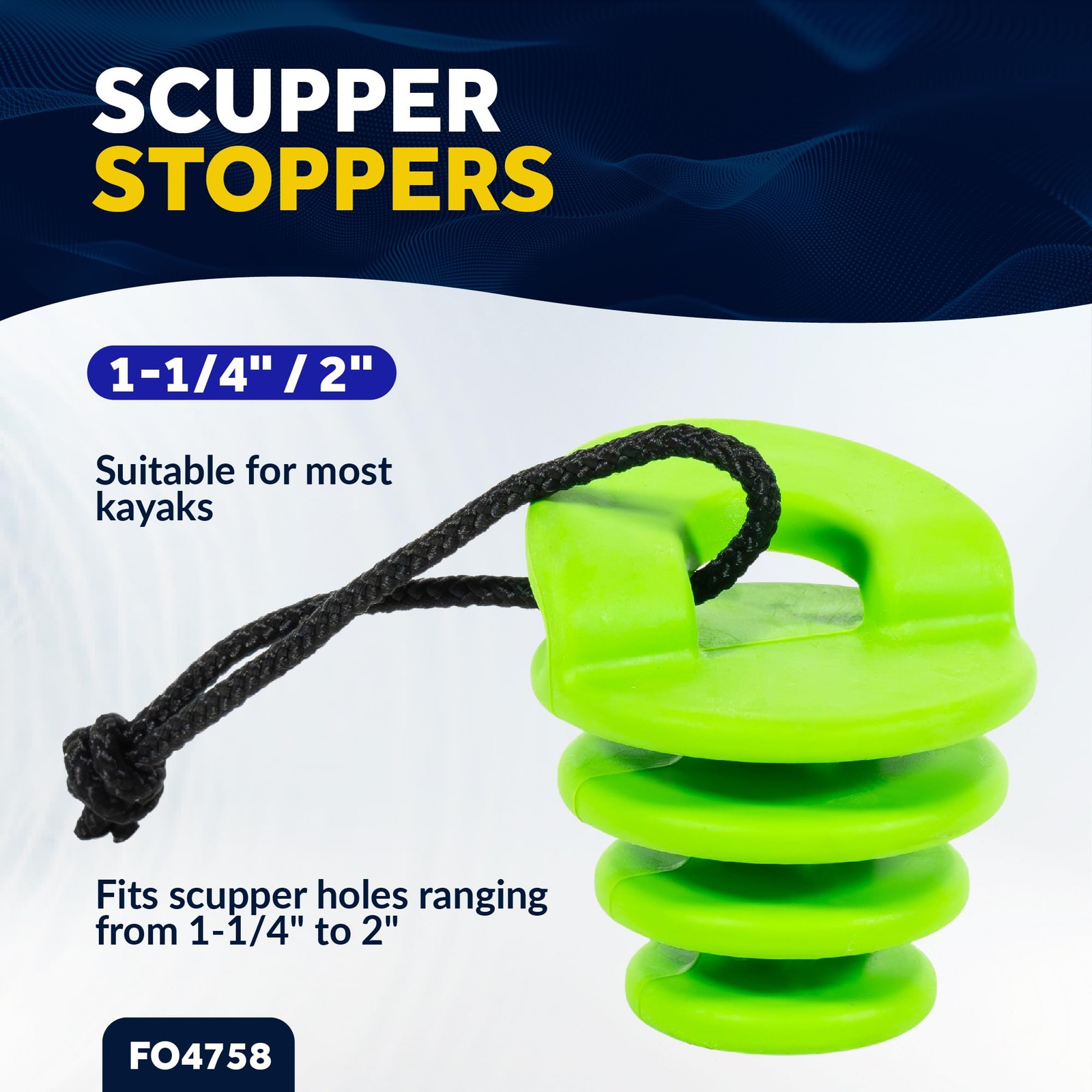 Universal Kayak Scupper Stoppers Multiple Sizes for Drain Hole Plugs Set New