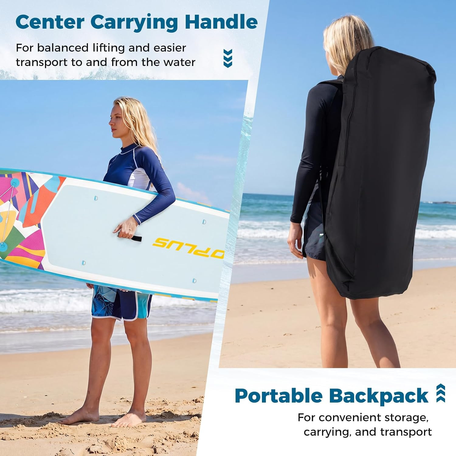 Inflatable Stand up Paddle Board, 10FT/10.5FT/11FT SUP with Accessory Pack, Adju