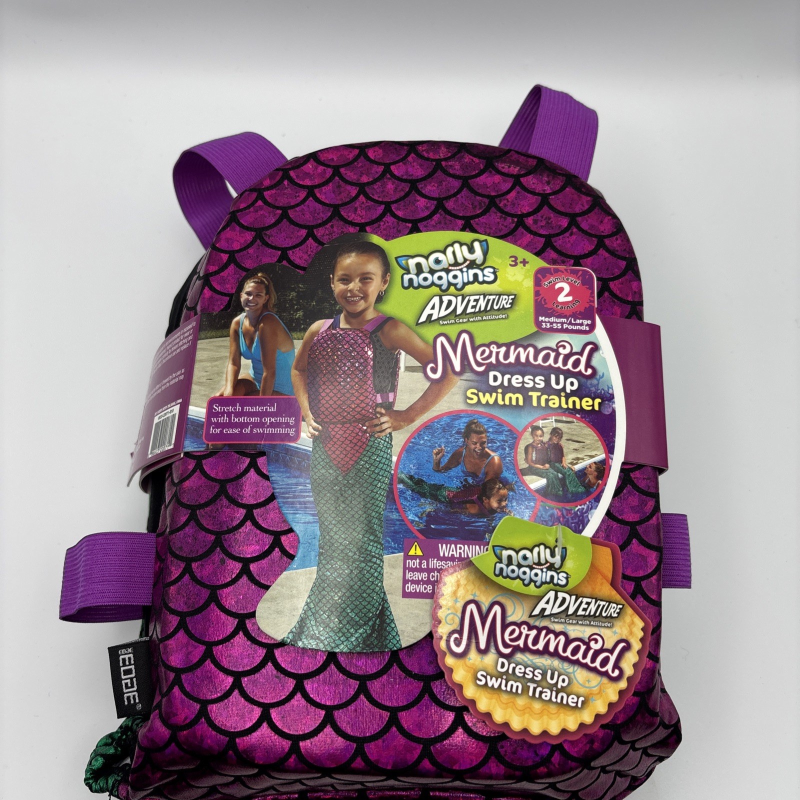 Mermaid Swim Trainer‎ Level 2 Medium/Large 33-55 Pounds Narly Noggins Adventure