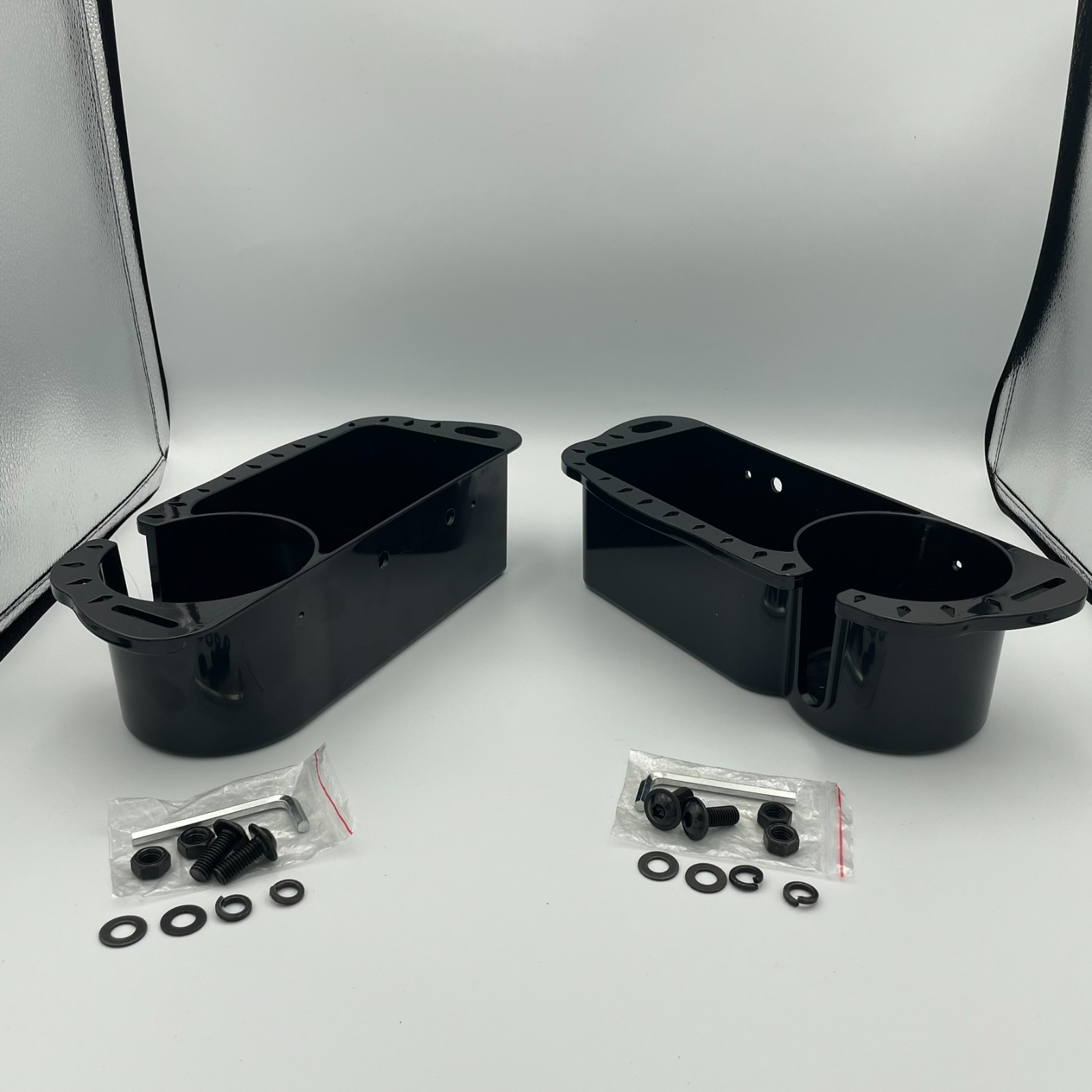New Open Box KEMIMOTO Boat Seat Cup Holder Organizer Set Black Marine Storage