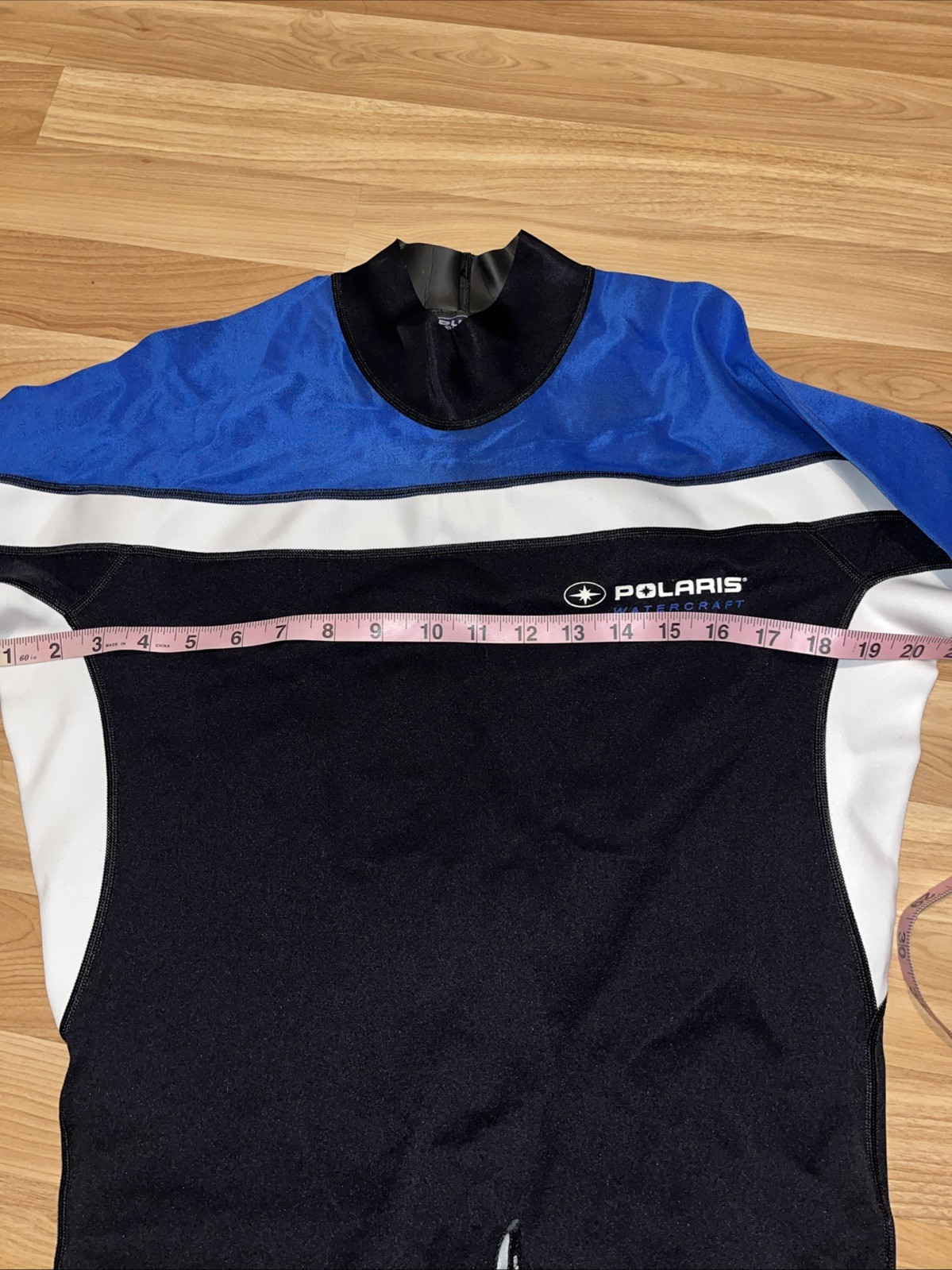 Polaris Pure Wetsuit Shirt N Neoprene Black Blue White Jet Ski Water Sports VTG