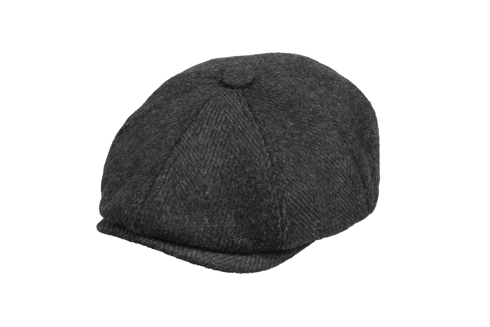 8 Panel Wool Blend Newsboy Cap – Classic Tweed & Herringbone Baker Boy Hat