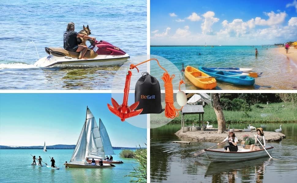 Kayak Anchor Small Boat Anchor Folding Marine Anchor for Fishing,Kayak,Paddle…