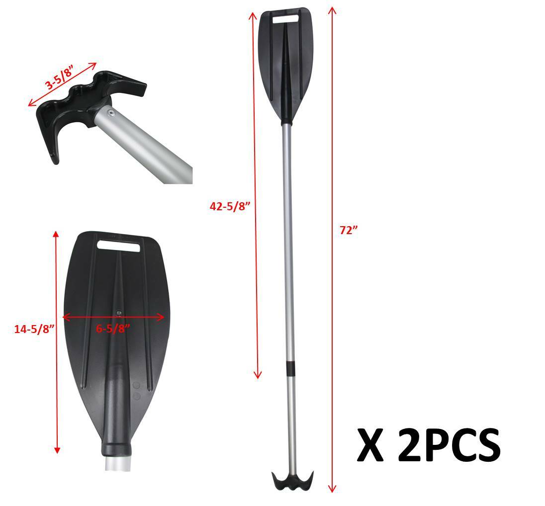 Pactrade Marine 2PCS Boat Kayak Raft Float Telescopic Oar Paddle Hook 45”-72”