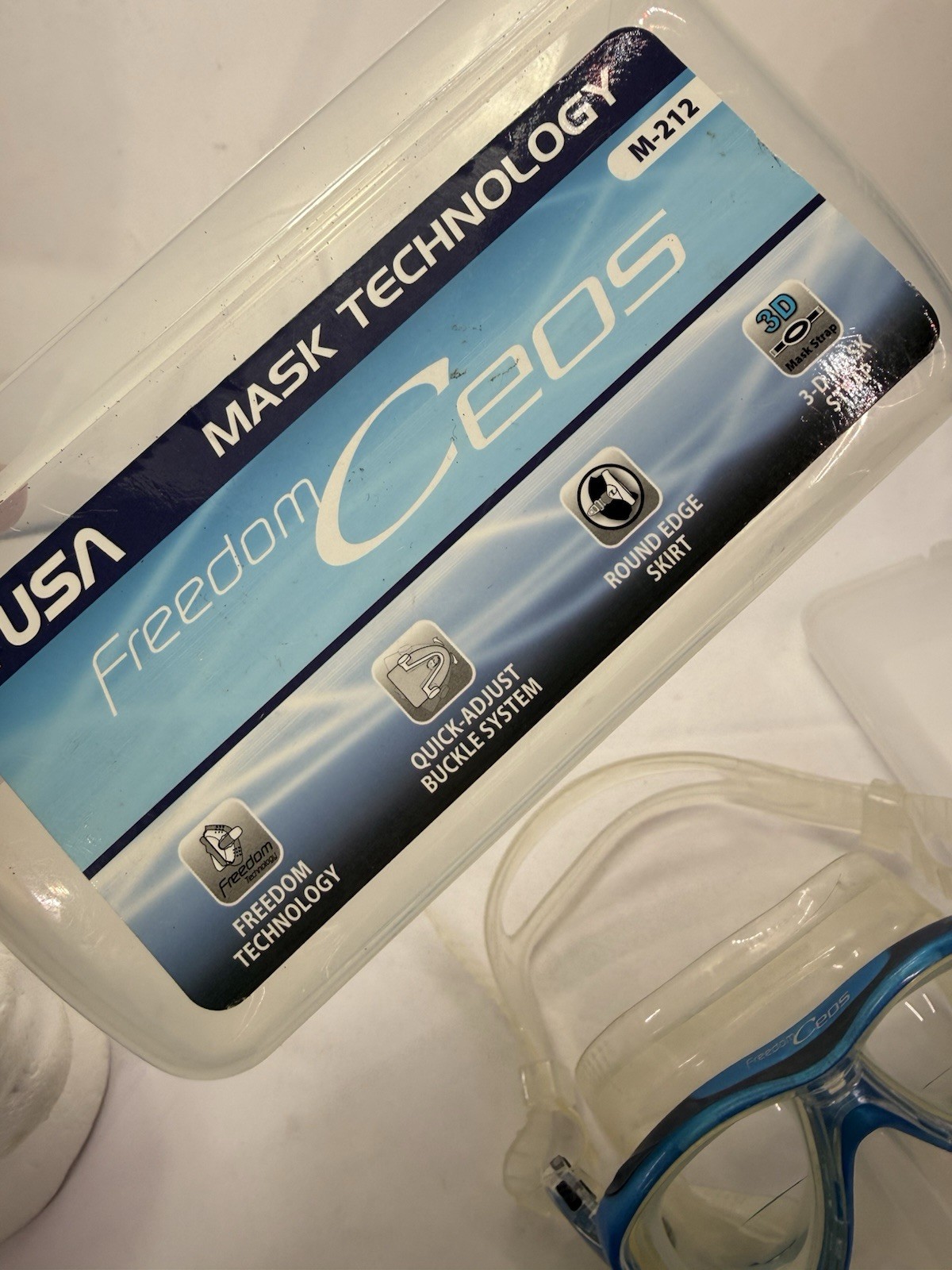 TUSA M-212 Freedom Ceos Scuba Diving Mask Blue With Case