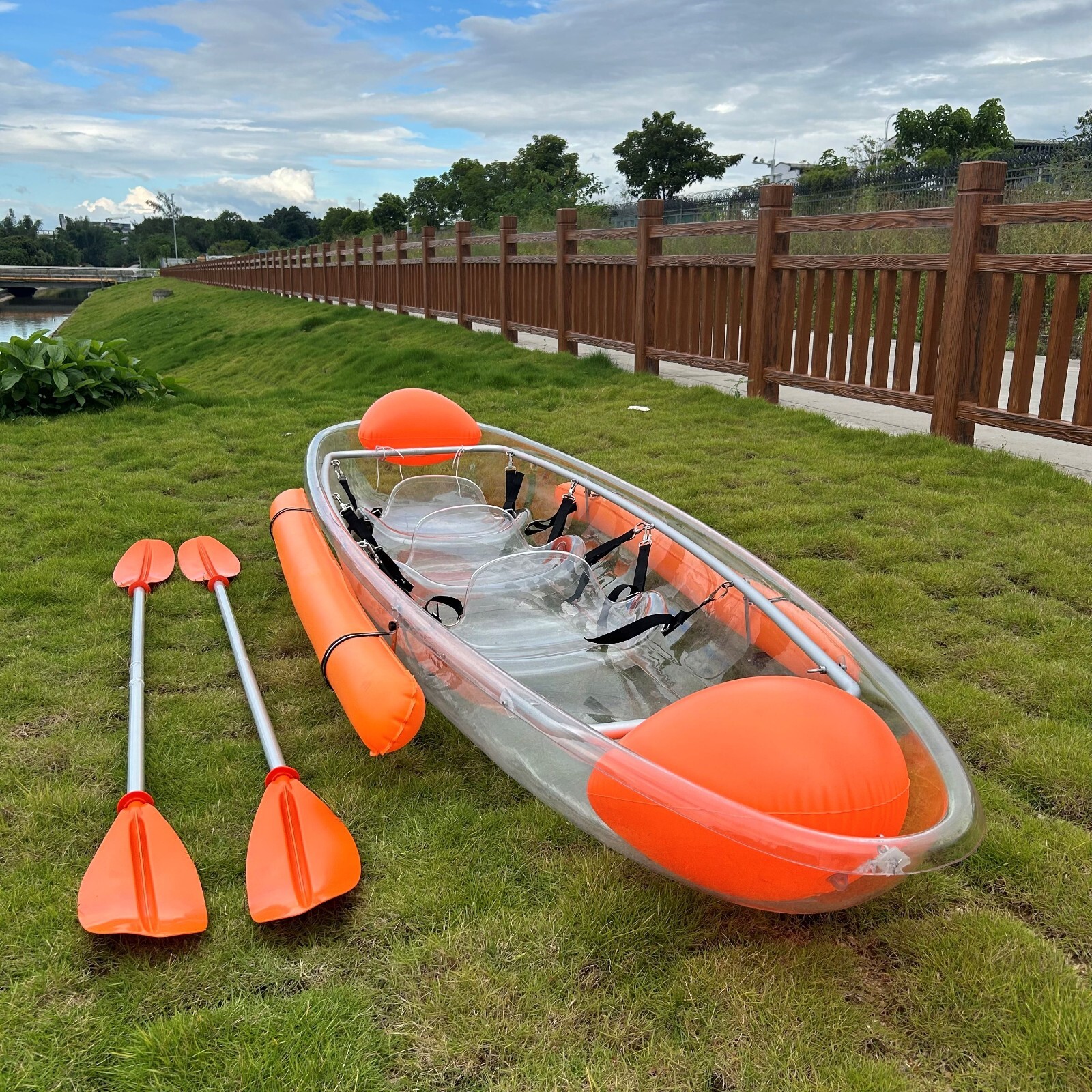 Clear Transparent 3 Person 11ft. Kayak Canoe With Colorful LED Lights