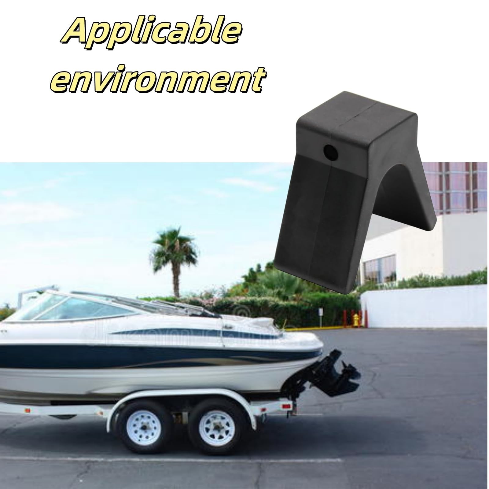 Haokixin V-Shape Boat Trailer Bow Stop, 2″ Width 4″ V-Span Rubber y…