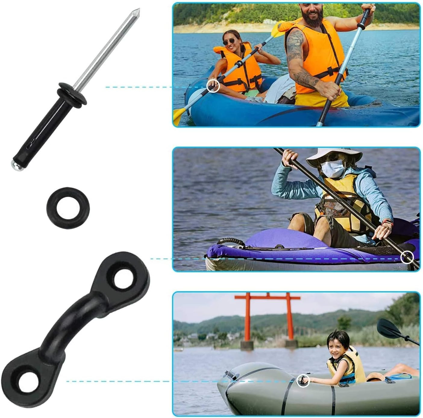 Kayak Handles 2/4 Pack,Kayak Carry Handle with Rivets,Kayak Replacement Handles,