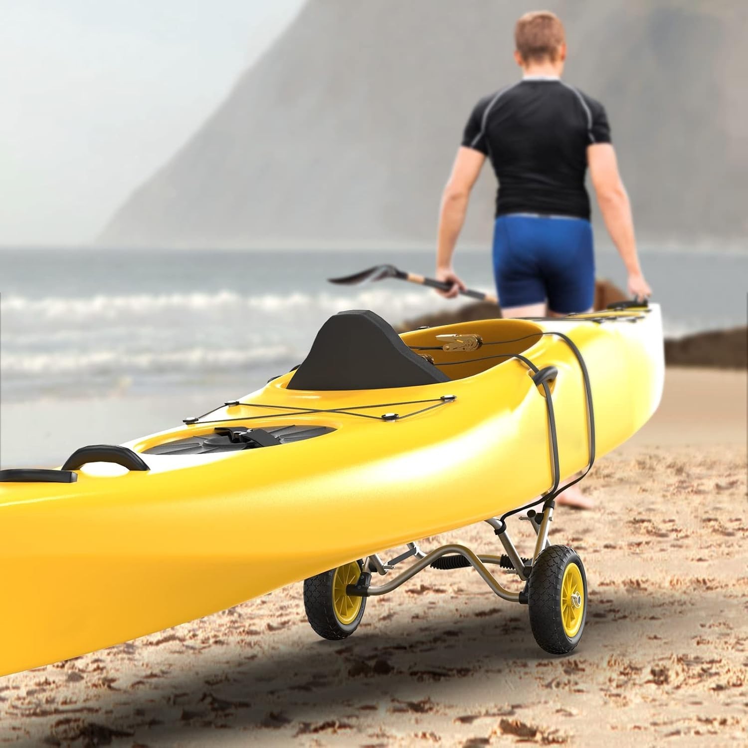 Kayak Cart Canoe Dolly Fishing Kayak Accessories Carrier Foldable Paddle Board