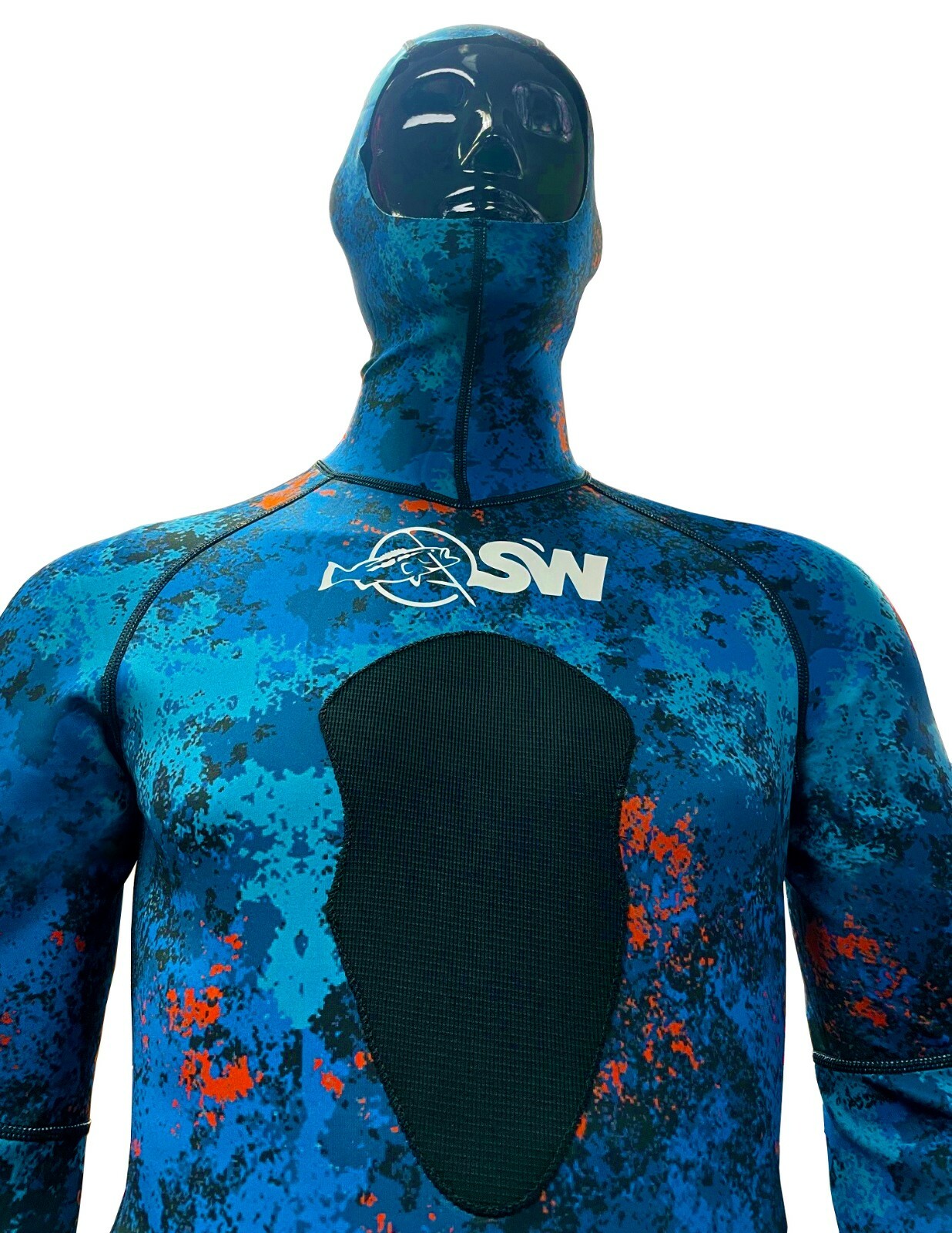Spearfishing World 1mm Stretch Neoprene 2-piece Wetsuit for Men Blue Camouflage