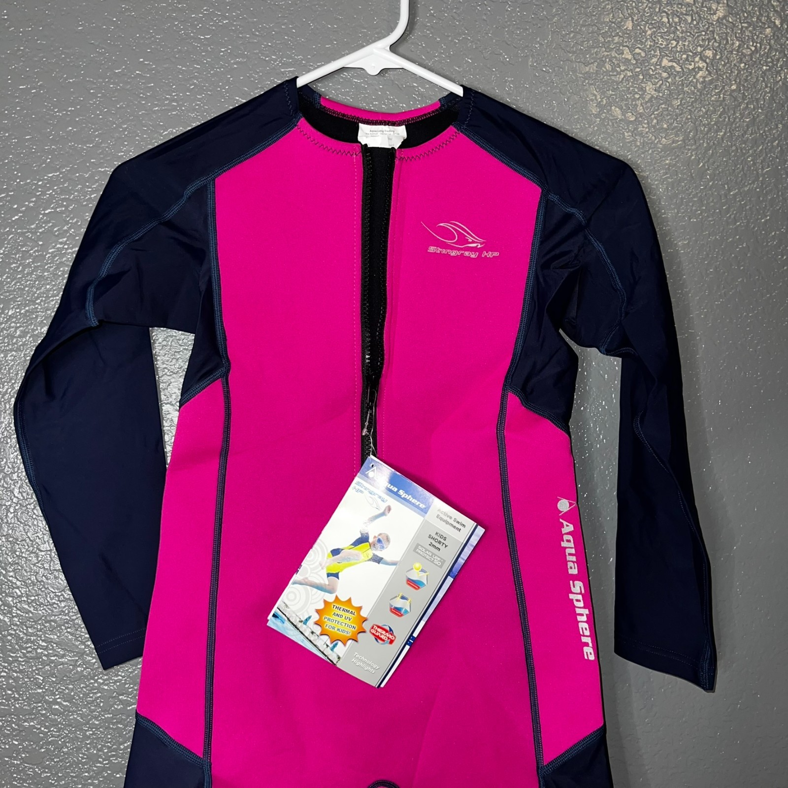 NEW! Aqua Sphere Youth Sz 6 Stingray Core Warmer Short Sleeve 2MM Wetsuit