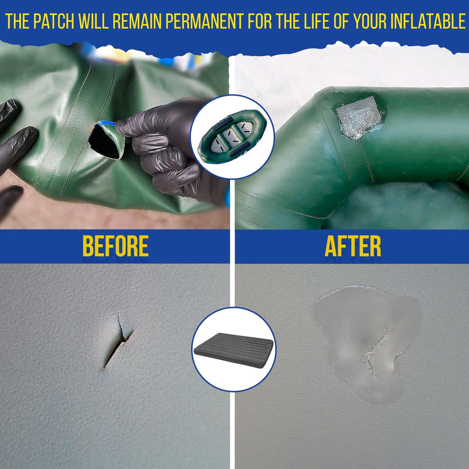 AquaPro Liquid Patch Waterproof Repair Kit for PVC Inflatable Boats, Rafts, I…