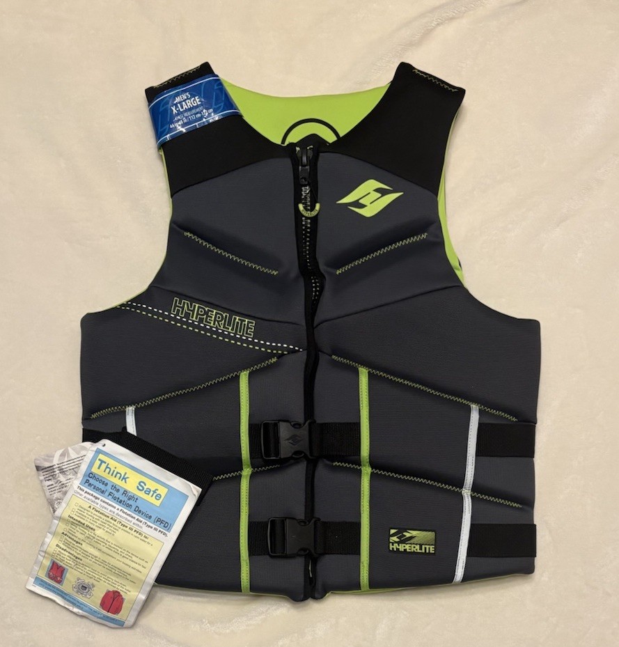 Hyperlite Green Life Jacket Men’s Adult XL 44-48 In PFD