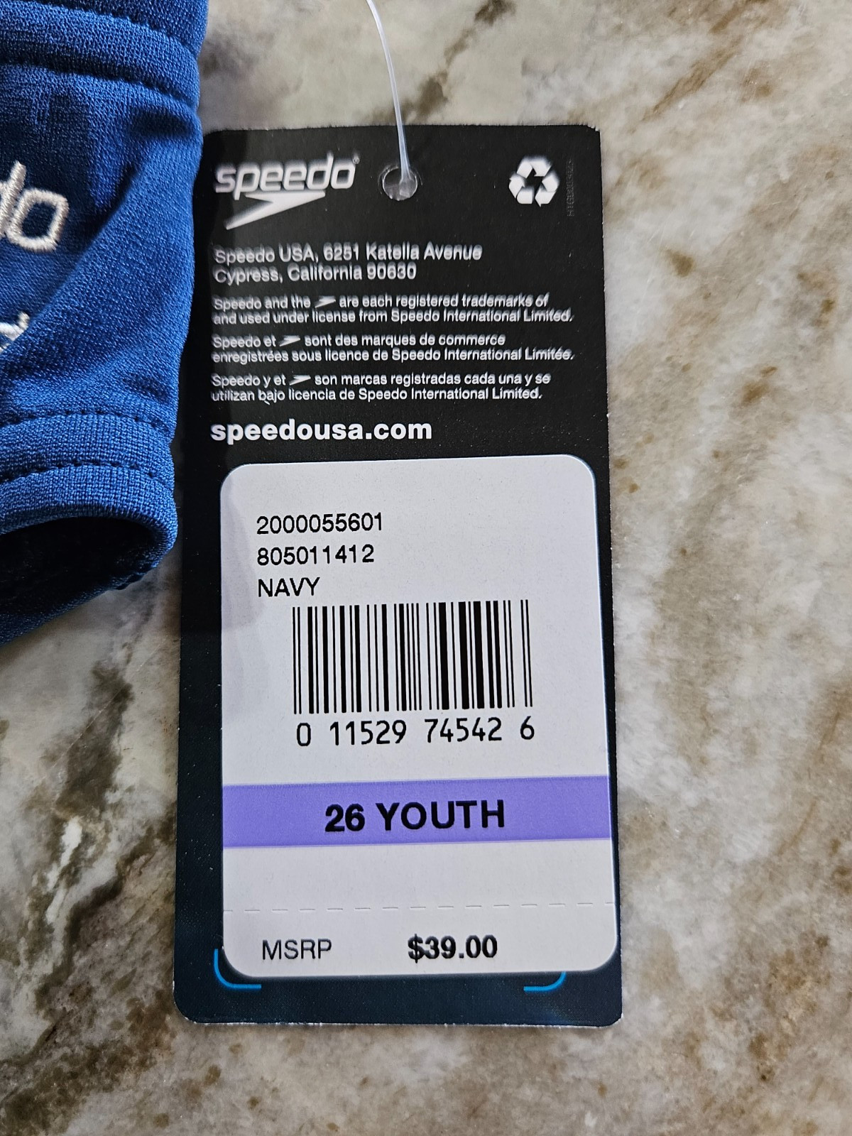 Boys Speedo Competitive Endurance+ Swim Brief Navy Youth Size 26 – FREE SHIP