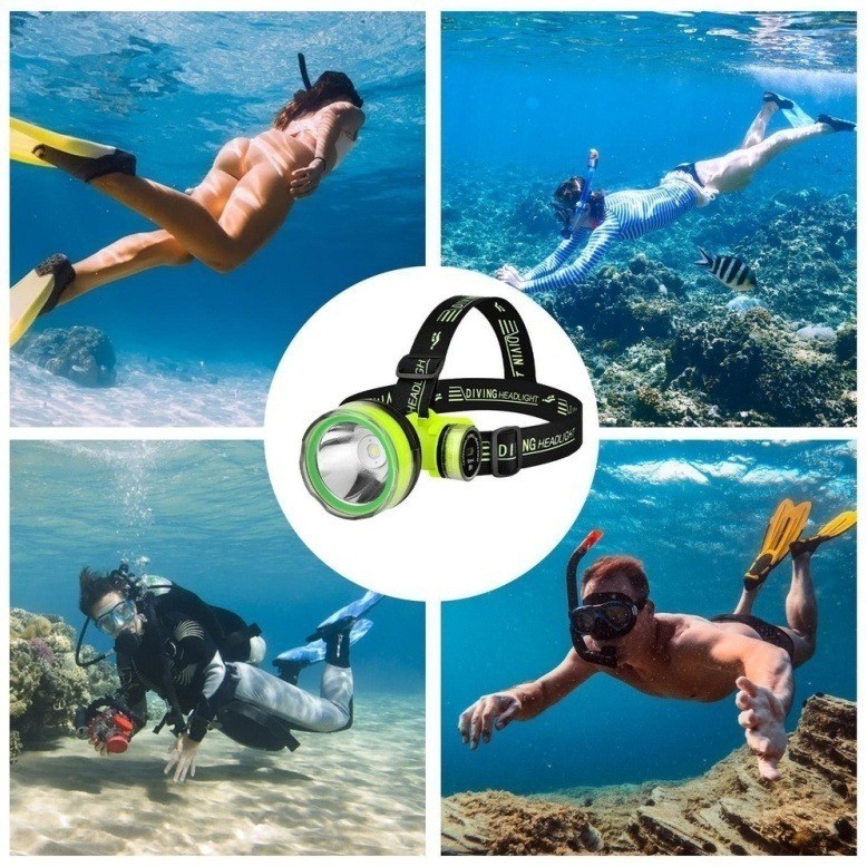 Diving Headlight Waterproof Professional Underwater Flashlight Fishing Light