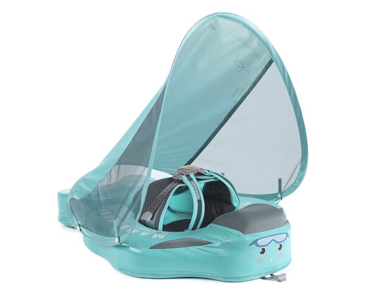 Mambobaby Floatation Baby Float Air Free for pools, safe air free, green.