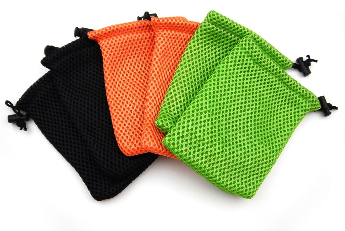 ALL in ONE 6pcs Nylon Mesh Drawstring Bag Pouches for 3.5X5.5INCH, Mixed Clor