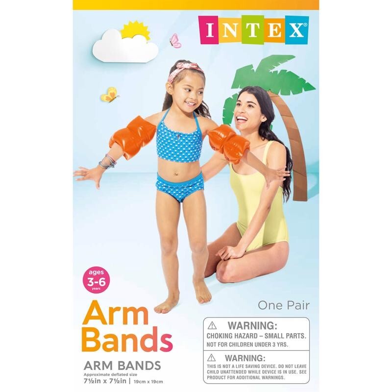 Intex Inflatable Assorted Colors Swimming Arm Bands For Ages 3-6 yrs 1 pair