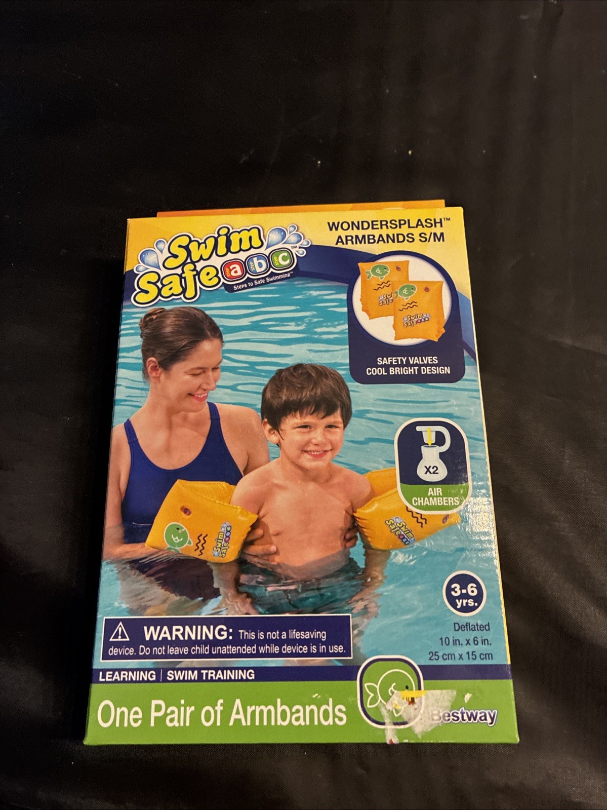 NEW Swim Safe 3-6 Years Old Kids WonderSplash Inflatable Swim Armbands Size S/M