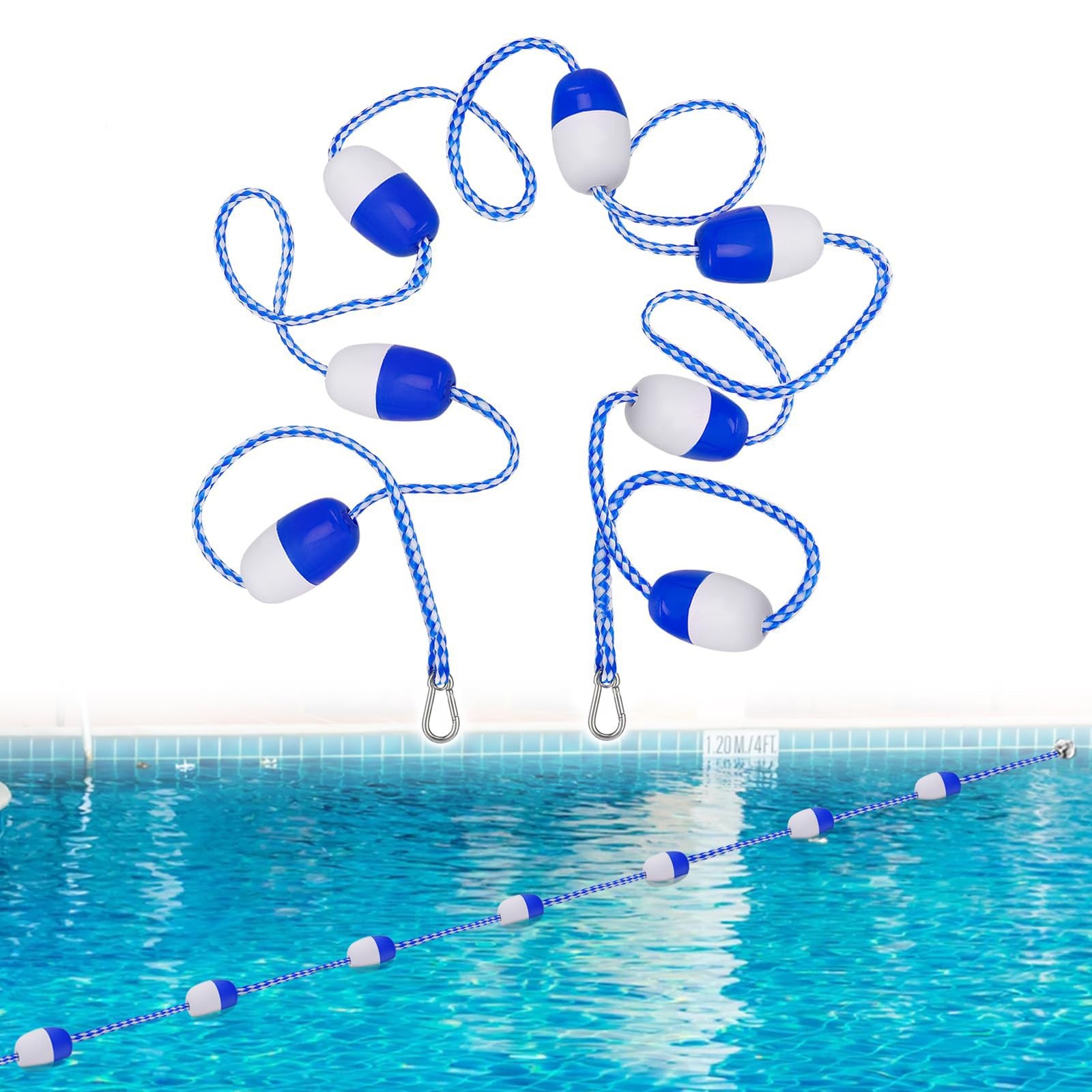 Adjustable 16ft20ft Pool Safety Rope with Floats Easy Install Floating