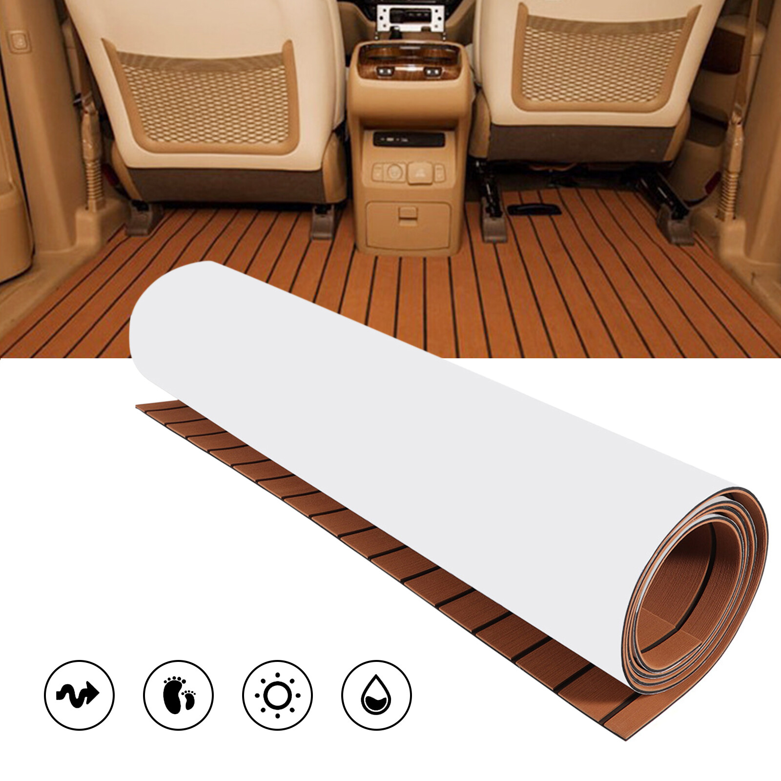94.5″ X 35.4″ EVA Foam Boat Decking Sheet Mat Faux Teak Marine Yacht Flooring