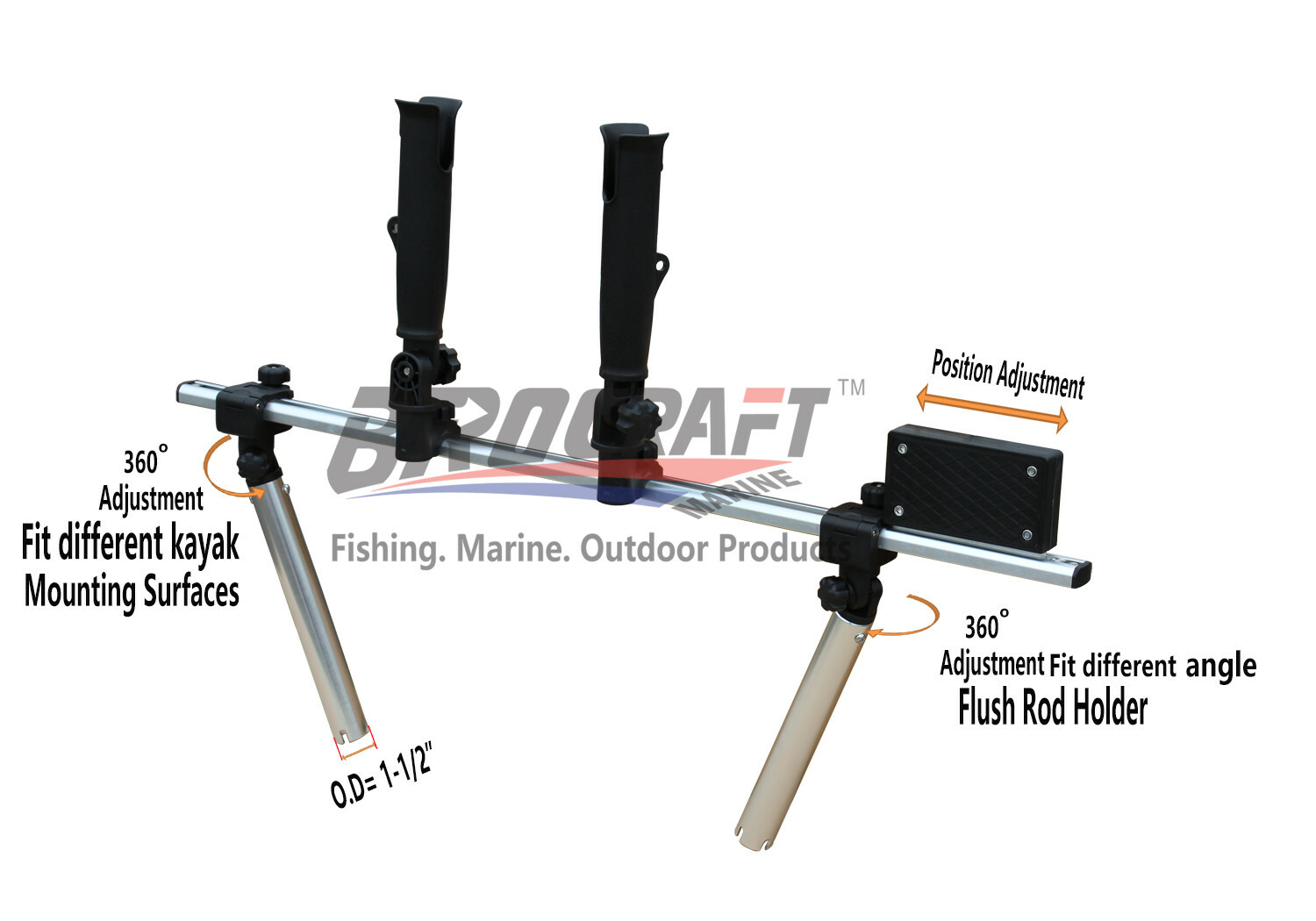 Brocraft Kayak Trolling Motor Universal Mount / Kayak Outboard Motor Bracket