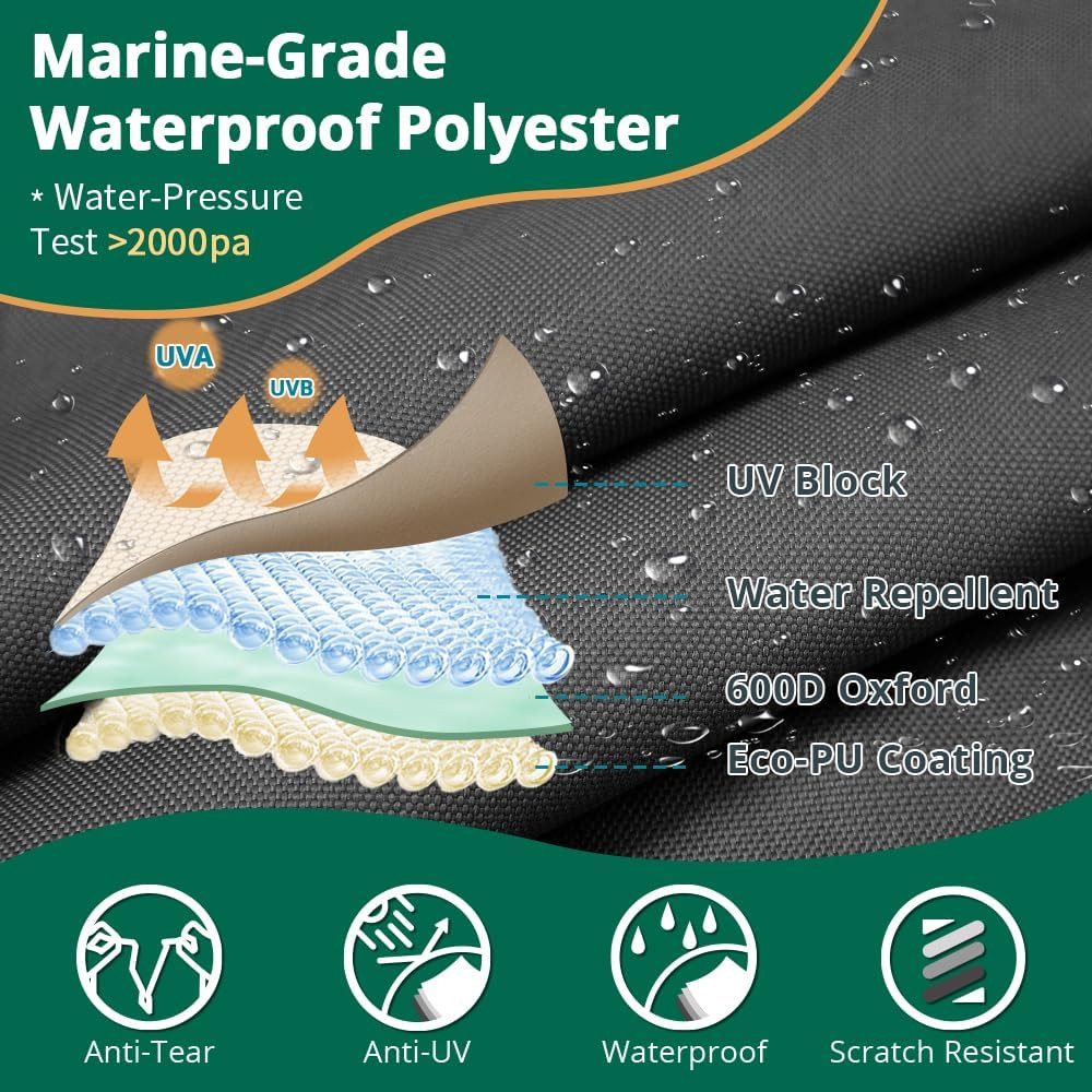 600D Kayak Covers for Outdoor Storage,Kayak Cover 18-20Ft Canoe Covers Paddle Bo