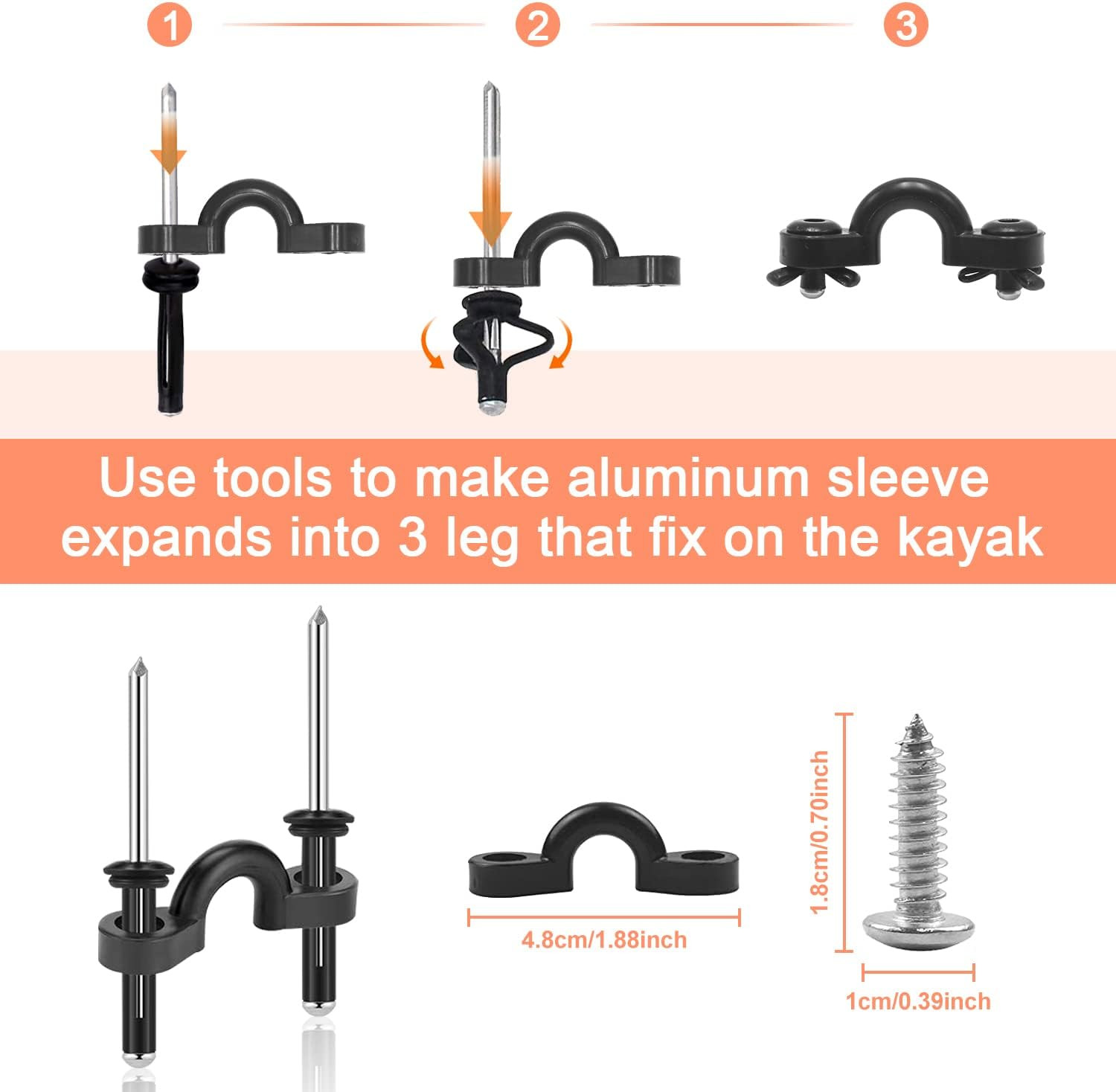 Kayak Handles 2/4 Pack,Kayak Carry Handle with Rivets,Kayak Replacement Handles,