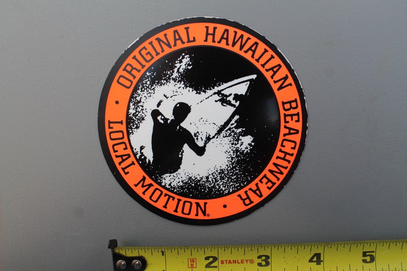 LOCAL MOTION Hawaii Neon Orange Surfboards LM2 OG 80’s Vintage Surfing STICKER