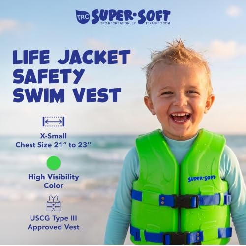 Super Soft Child Life Jacket USCG Approved Vinyl Youth X-Small Fierce Green