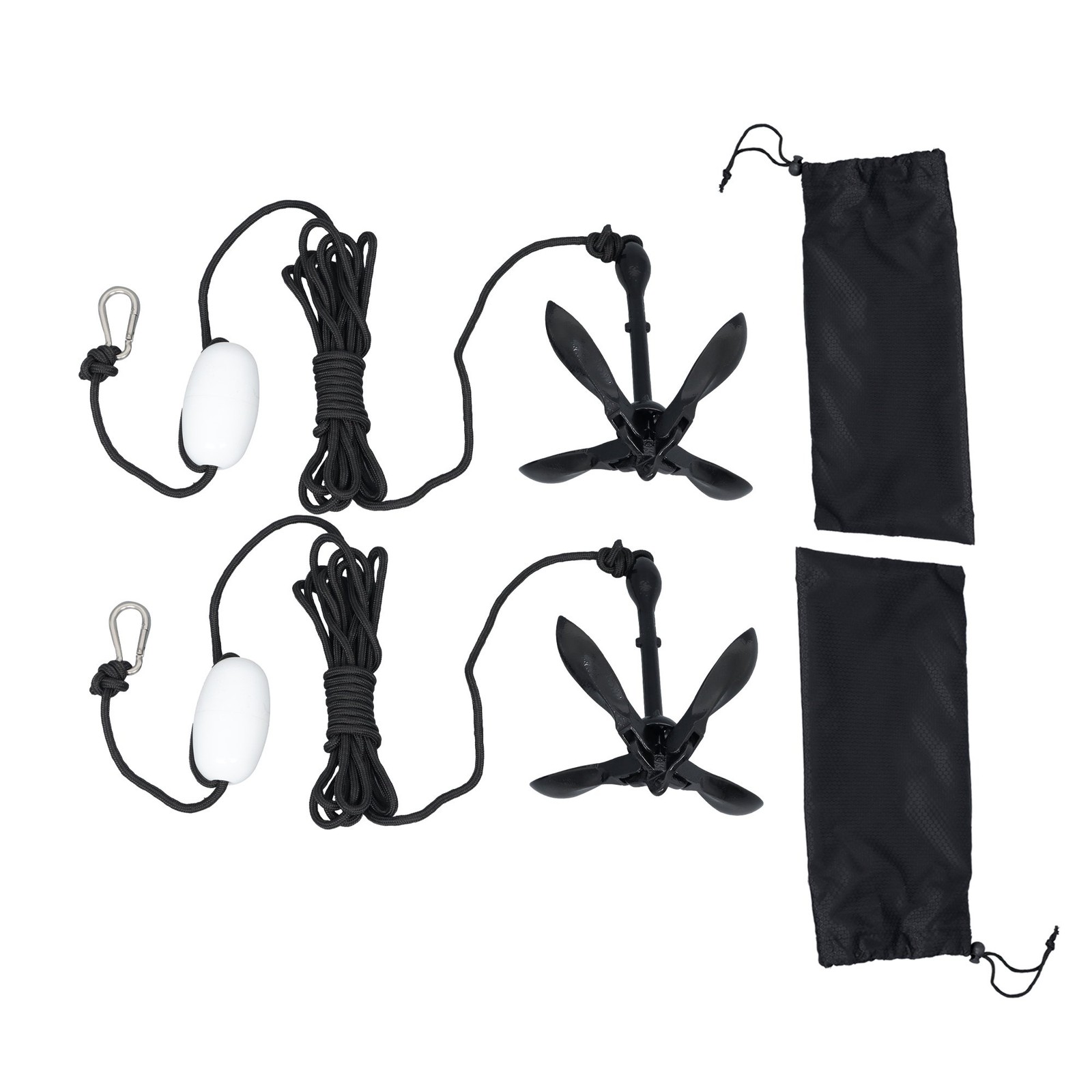 (2) Portable Marine Kayak Folding Anchor Kit Canoe Raft Boat Jet Ski 26.2ft Rope