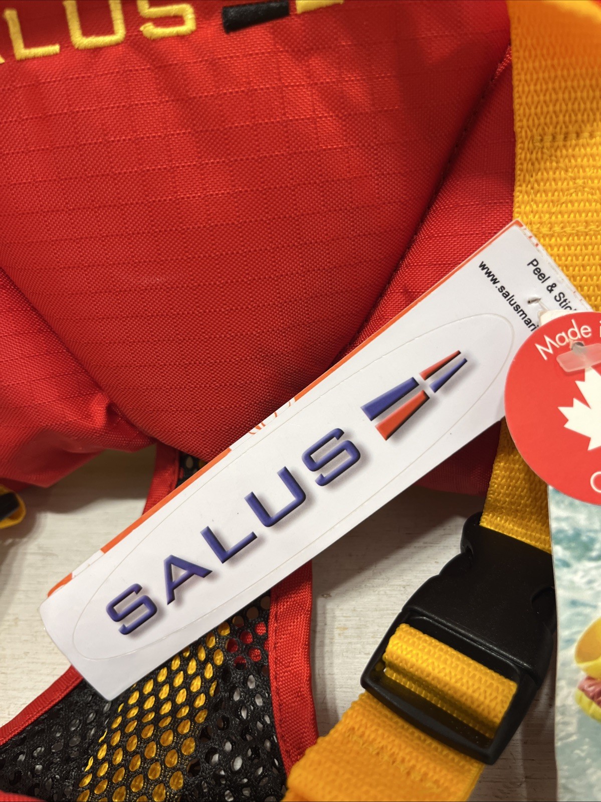 NWT Salus Bijoux Baby Vest Flotation Jacket for Infants 9-25 pounds Red/Yellow