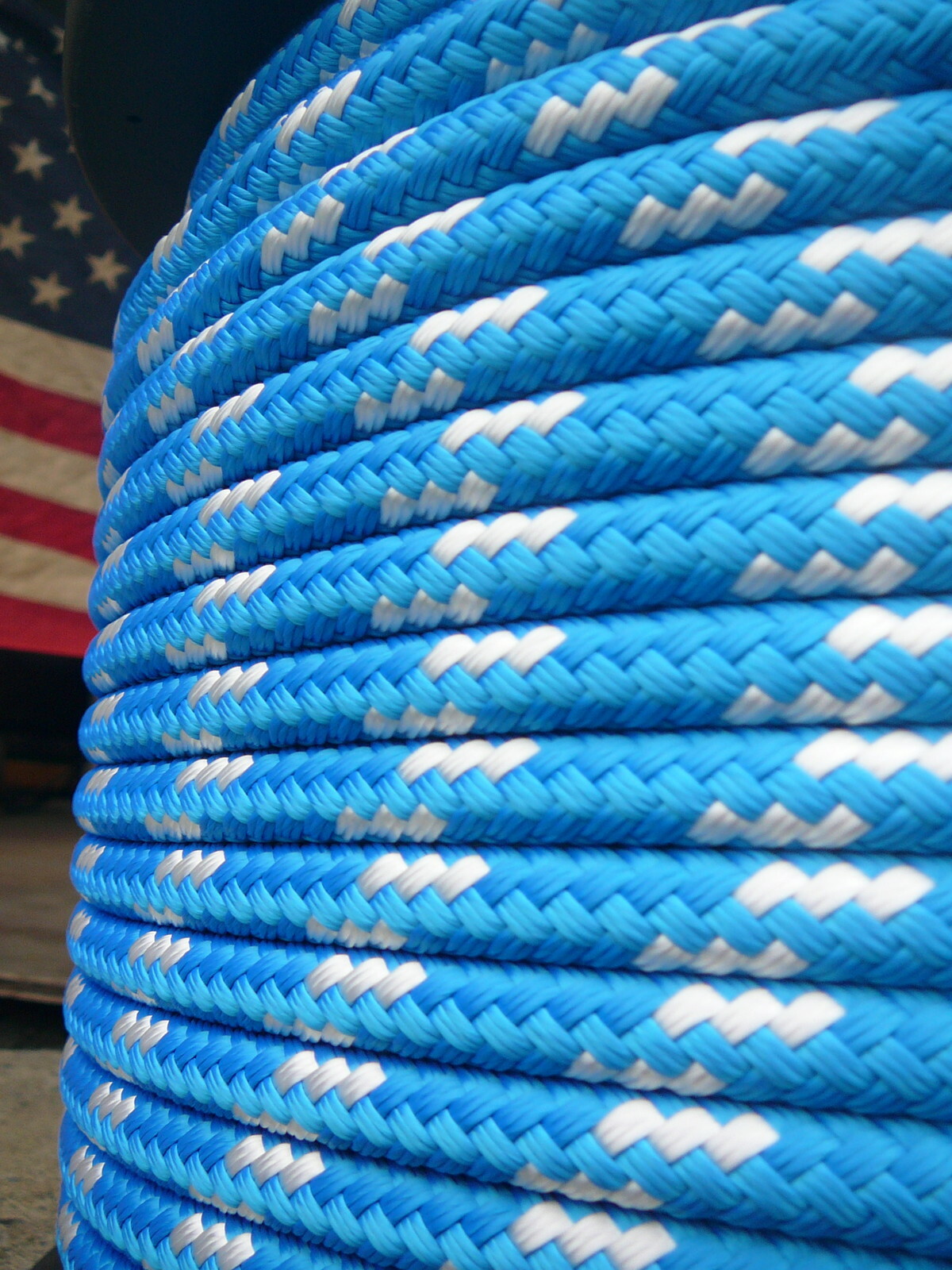 Sailboat Rigging Rope 7/16″ x 100′ Blue/White Double Braided Sheet Halyard Line