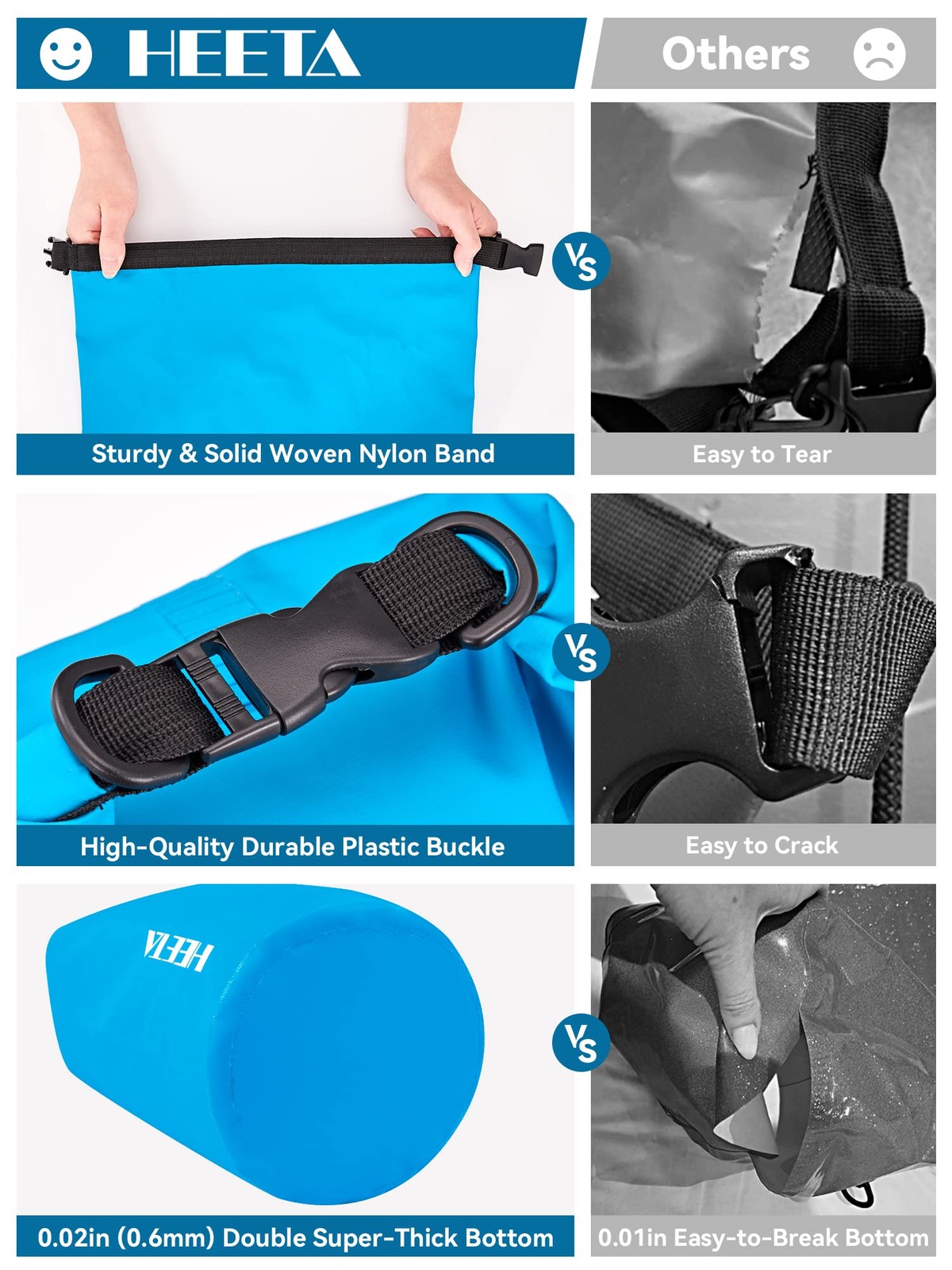 Waterproof Dry Bag for Women Men, Roll Top Lightweight Dry Storage Bag Backpa…