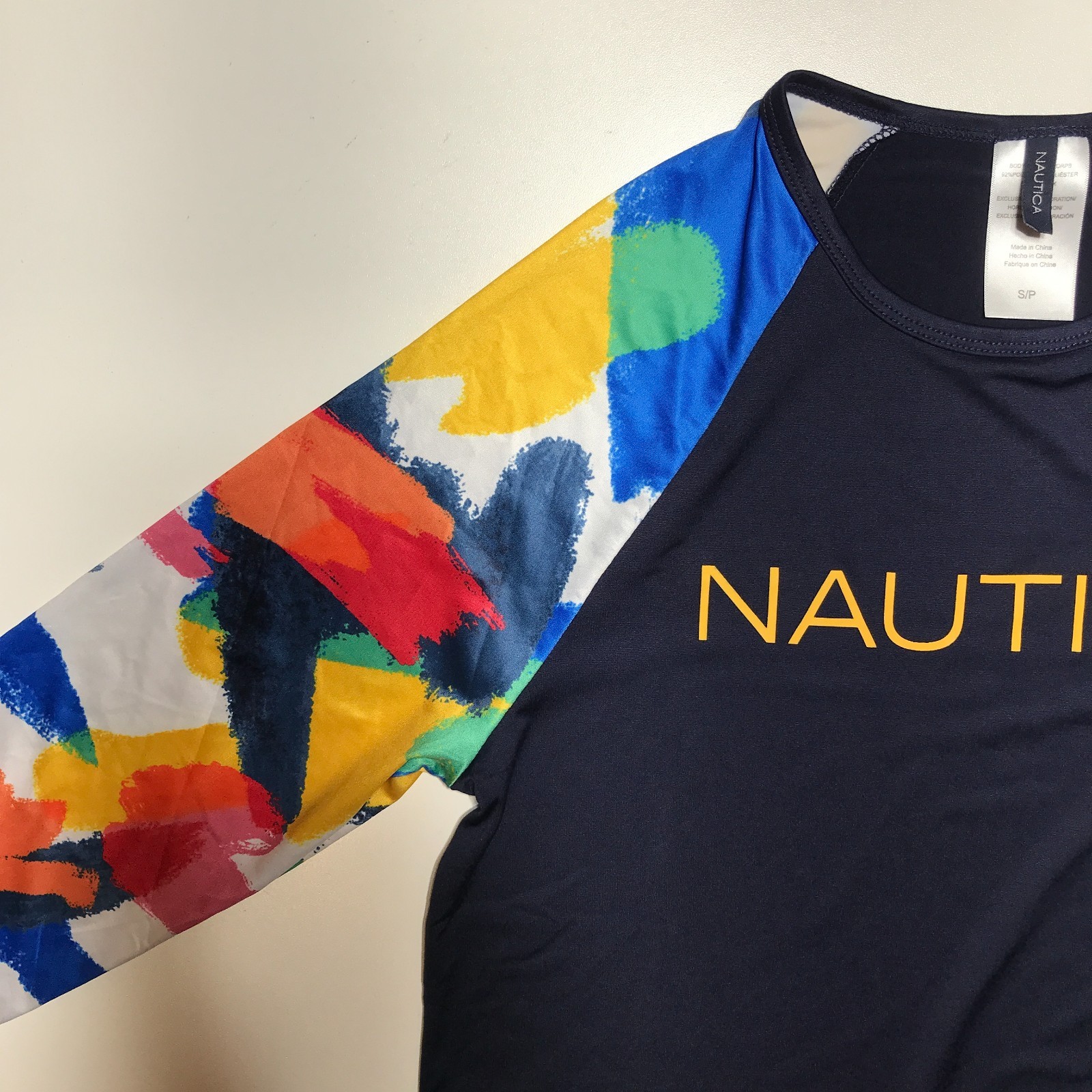 Nautica Womens Long Sleeve Rashguard UPF 30+ UV Sun Protection Swim Shirt Small