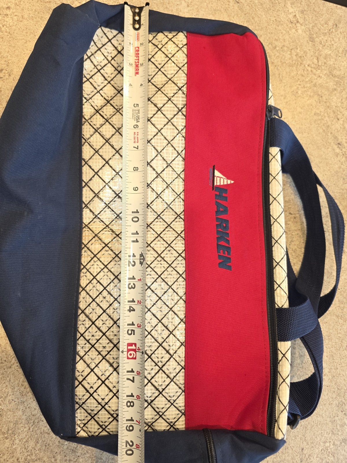 Harken Sailing Gear Bag Blue Red Waterproof Dry Tote Shoulder Strap
