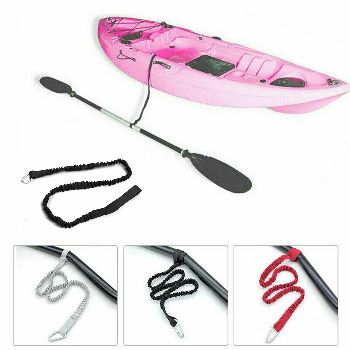 2 PACK Kayak Paddle Fishing Leash Rope Rod Leash Safety Lanyard Boat Accessories