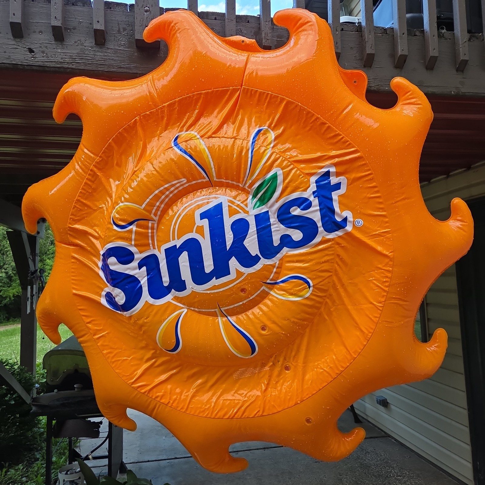 SUNKIST Orange Soda Sun Float 5.5 Feet Wide Durable Pool Lake Inflatable Summer