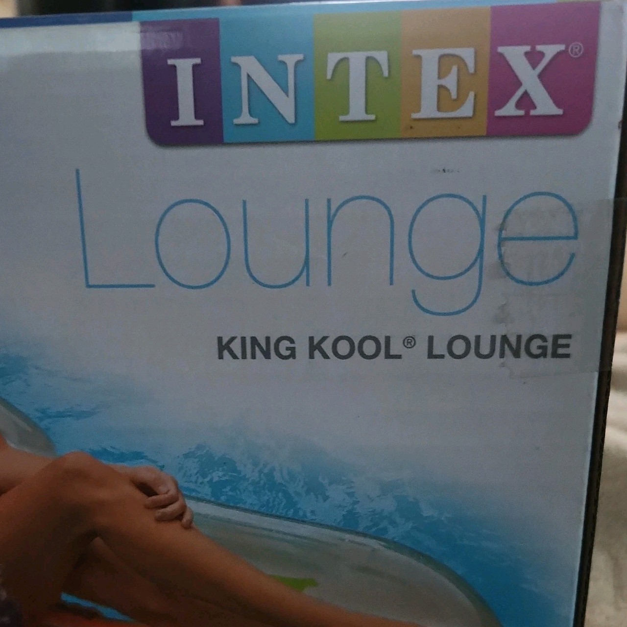 Intex King Kool Inflatable Pool Lounge Float with Headrest and Cup Holder