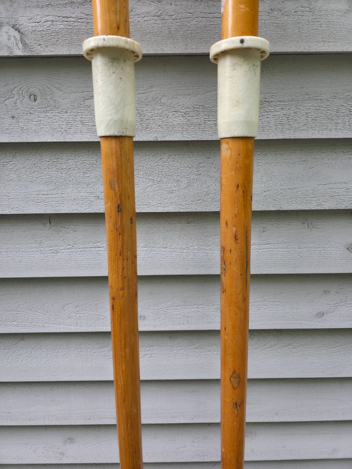 GREAT VINTAGE Old Wooden Paddles Oars LECKIES Measures 84″