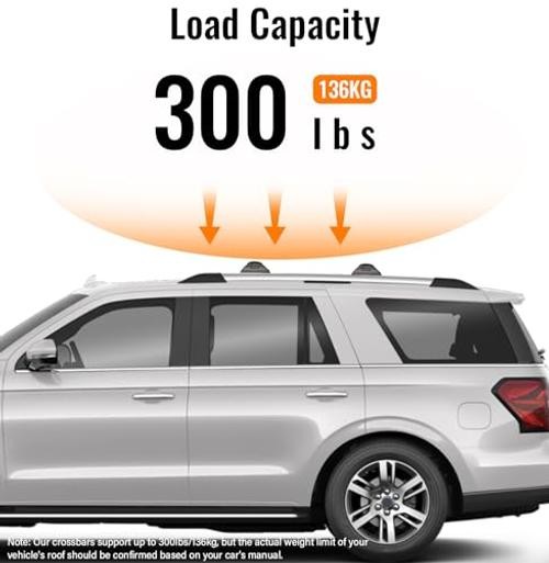 300lbs Roof Rack Cross Bars Compatible with Ford Expedition/Max 2018-2026 &