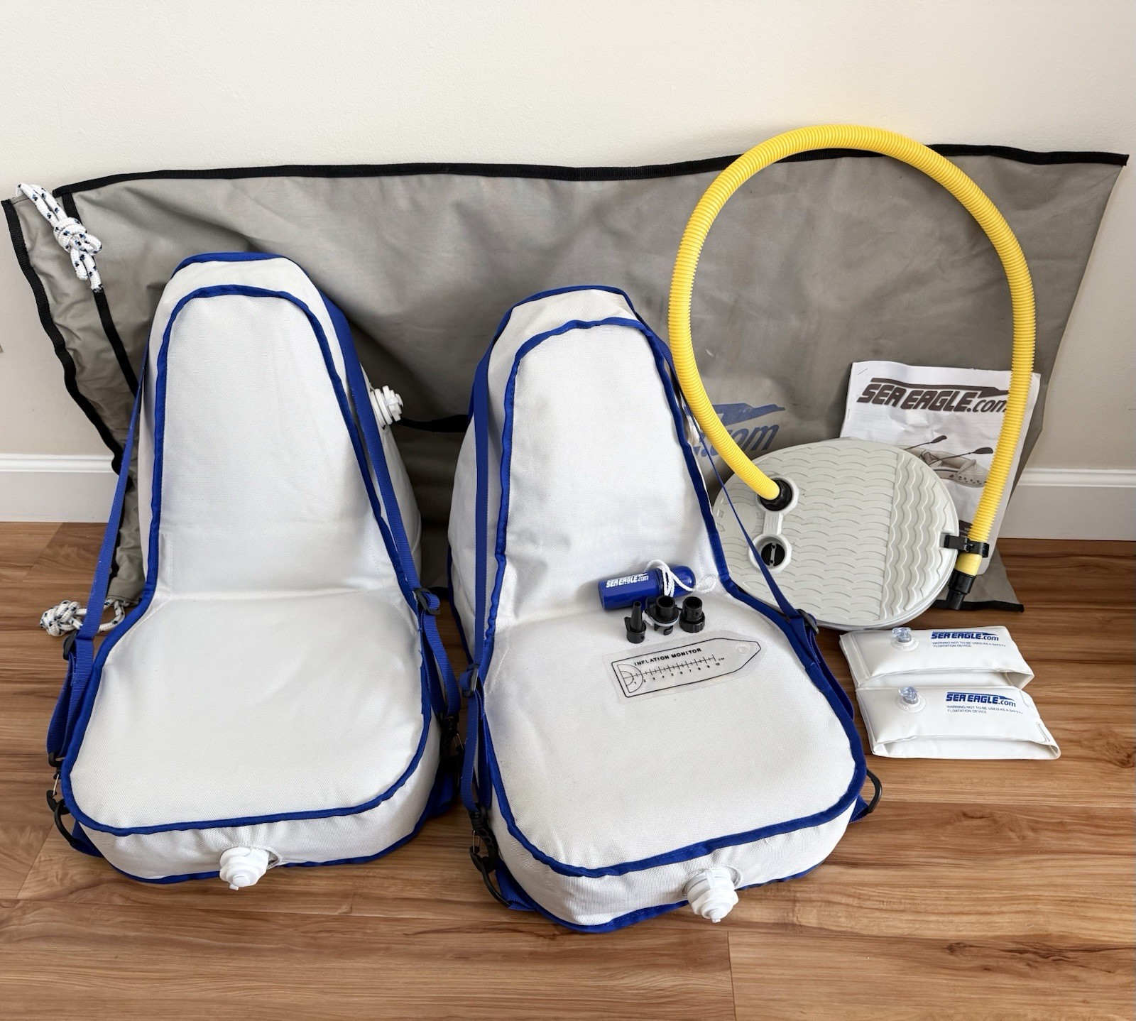 SEA EAGLE KAYAK DELUXE Two Inflatable Seats, Air Pump, Carry Bag, Accessories