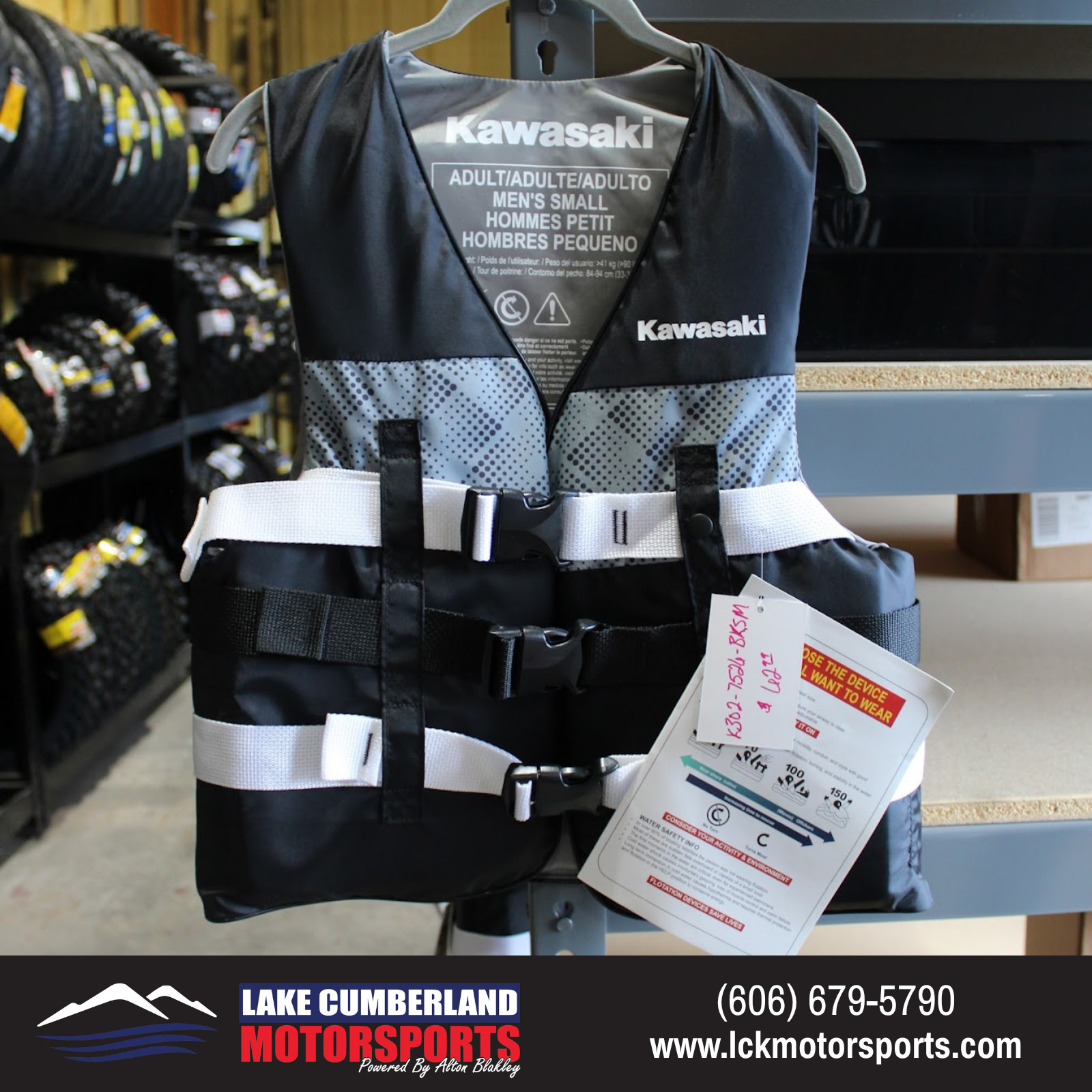 Kawasaki Mens Small Life Jacket K302-7526-BKSM