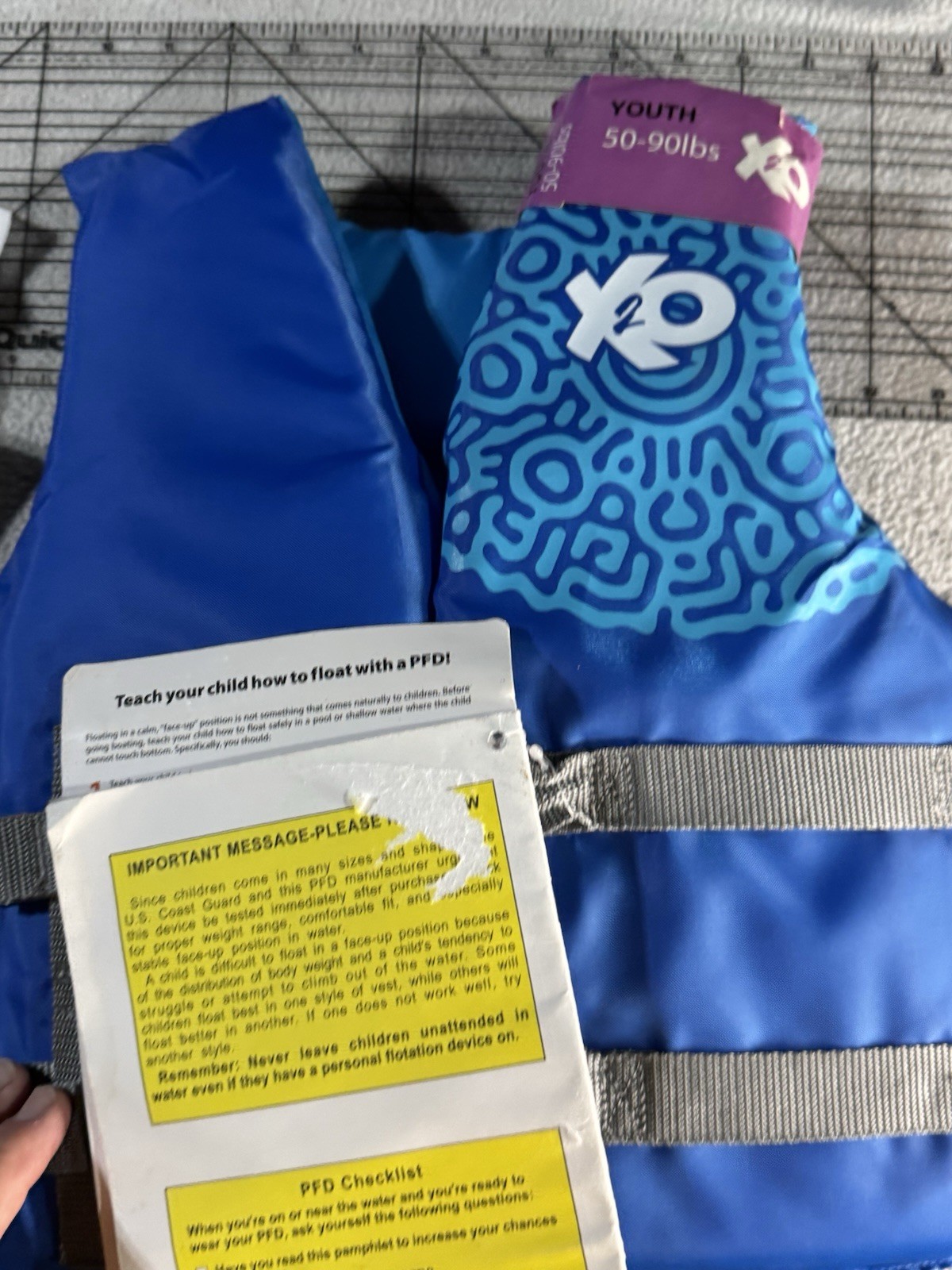 New X2O Life Jacket Universal Youth Life Vest (50 – 90 Pounds) 710 Blue Ocean