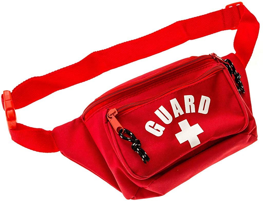 3 Pocket Fanny Pack Waist Bag Red Hip Pack for Travel & Outdoor Use