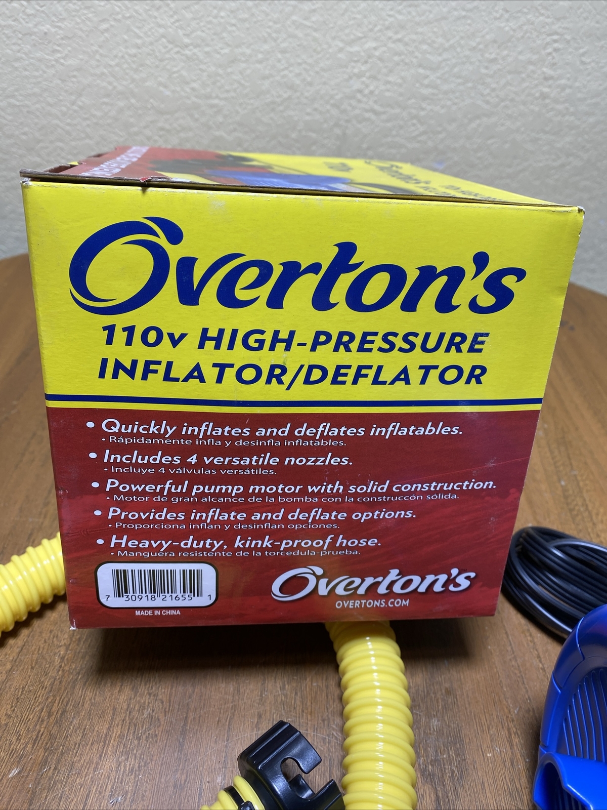 OVERTONS High Pressure PUMP Inflator & Deflator 110v MARINE AUTO BOAT