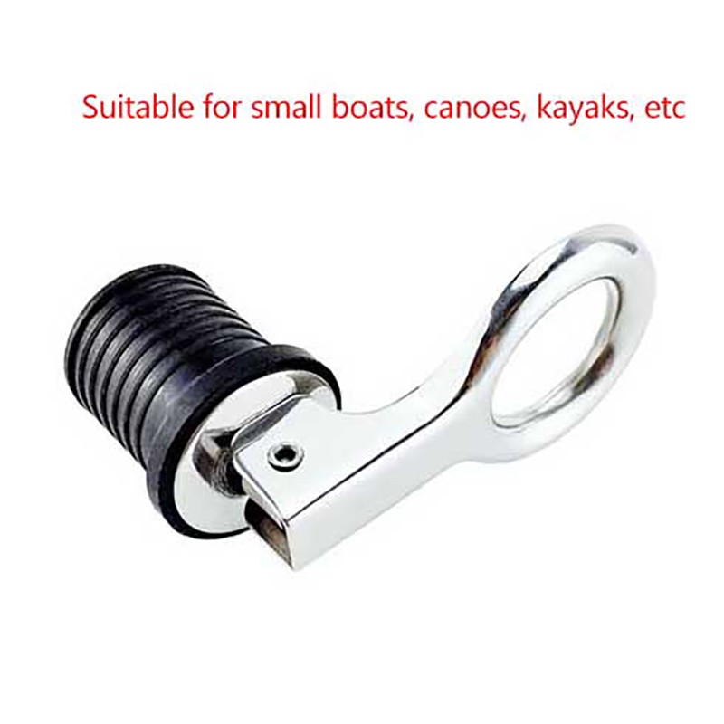 25MM Marine Drain Plug Adjustable Snap Tight Stainless Steel Rubber Drain Plug