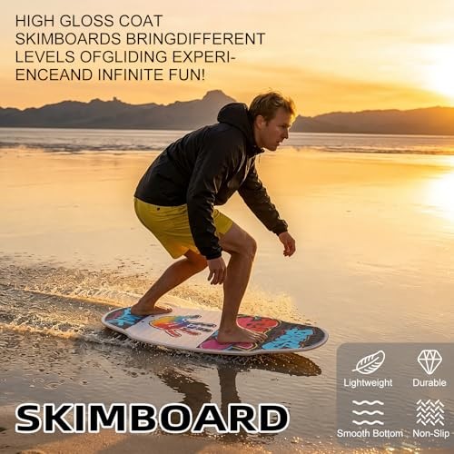 35-inch Wooden Skimboard for Beginners and Adults | Surface with EVA Non Palm